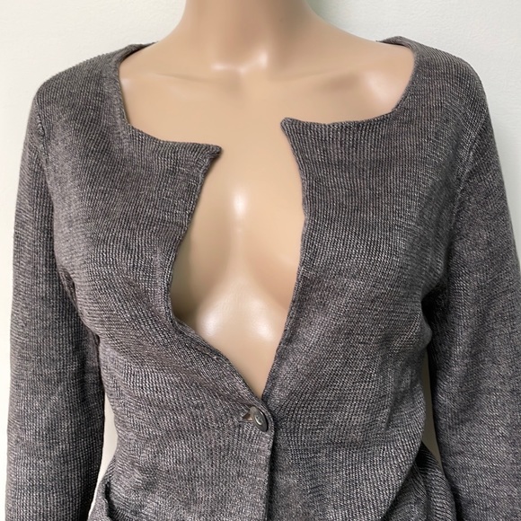Eileen Fischer cardigan Grey Linen knit Blazer - Picture 3 of 9